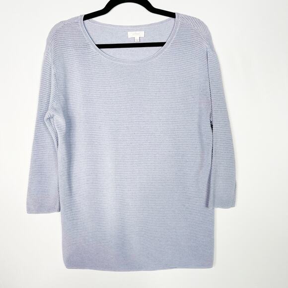 Aritzia Wilfred XSmall Light Blue Purple Blanchard Sweater 3/4 Sleeve Textured - Picture 1 of 8